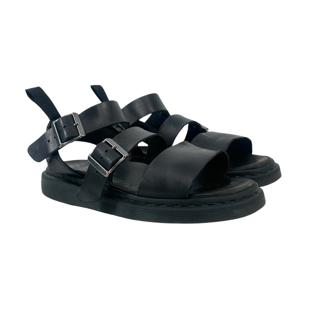 Dr. Martens Gryphon Black Leather Platform Sandals sz 10 Men’s